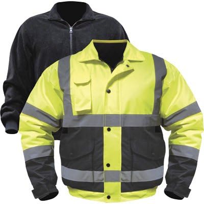Utility Pro Wear UHV563X-3X-YB High Visibility Bomber Jacket With Zip Out Liner Class 3 - 3X, Yellow