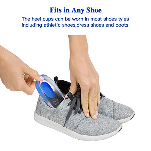 BAYCHEER Silicone Gel Heel Cups,Shoe Inserts for Plantar Fasciitis, Heel Spurs & Heel Pain Foot Care