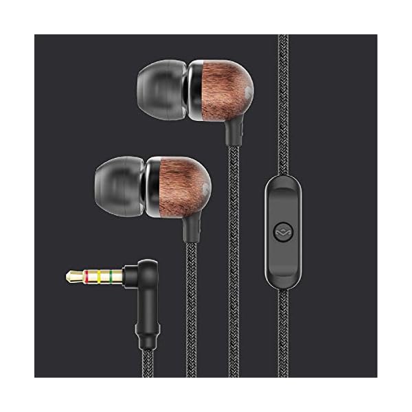 House-of-Marley-Smile-Jamaica-In-Ear-Headphones-Sustainably-Crafted-Eco-Friendly-Noise-Isolating-Wired-Earphones-92mm-Driver-Tangle-Free-Cable-1-Button-Microphone-Control-Signature-Black House of Marley Smile Jamaica In-Ear Headphones - Sustainably Crafted, Eco-Friendly, Noise Isolating Wired Earphones, 9…
