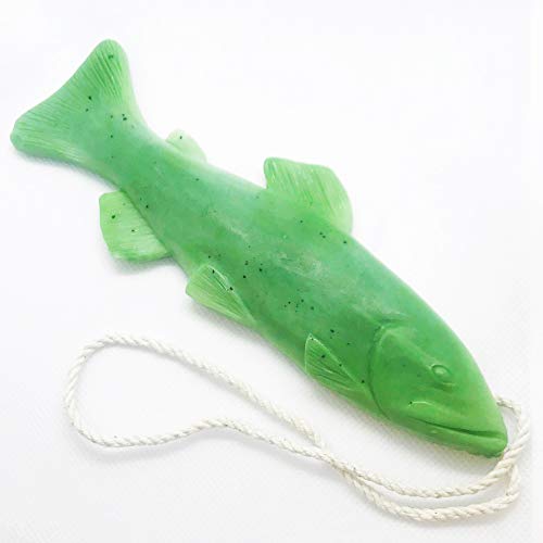 Trout Soap on a Rope, Valentines Gift for Men, Made in the USA, Fishing Gifts, Funny Gifts for Him, Gifts for Dad, Green Eucalyptus Peppermint Soap, Soap on a Rope, Handmade Soap, Made by Rope Soap Co