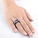 Huanhuan Men's Oval Cut Purple Amethyst Topaz CZ Black Gold Plated Gift Rings Size 8 to 13