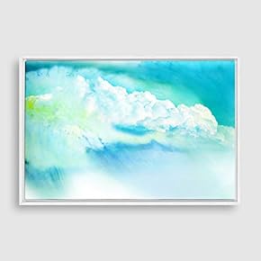 Framed Watercolor Cloud Home Artwork for Living Room Bedroom