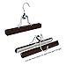 SONGMICS Pants Hangers, 12 Pack Solid Wood Anti-Slip Felt 360° Rotatable Hook Trouser Clamp Hanger, Brown UCRW07K-12