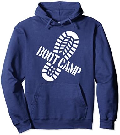 Unisex Boot Camp Hoodie with Bootprint Print Gift for Campers 2XL Navy