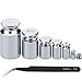 Gram Calibration Weight 1g 2g 5g 10g 20g 50g 100g Scale Calibration Weight Set for Digital Scale Balance and 1 Piece Calibration Weight Tweezer primary