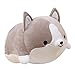 Levenkeness Corgi Dog Plush Pillow, Soft Cute Shiba Inu Akita Stuffed Animals Toy Gifts (Gray, 17.7 in)