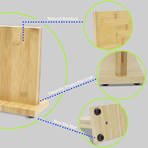 Bamboo Knife Block Kitchen Wood Knife Holder Knife Organizer