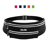 MILIDE Running Belt Waist pack for iphone x 8 7 plus With Reflective Strips Runner Workout | Waterproof Canvas Runners Belt|Phone Fanny Pack For Men,Women,Hiking Cycling,Travel,Workout,Sports