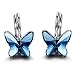 Brilla Women's Butterfly Hoop Earrings Stud Jewelry with Swarovski Crystals