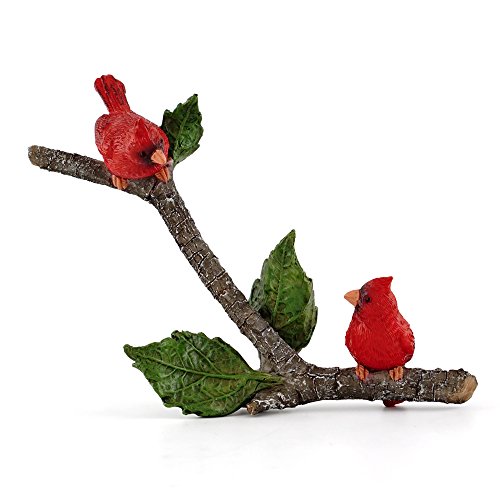 Top Collection 4401 Miniature Fairy Garden & Terrarium Little Cardinals on Branch Decor, Small Top Collection 4401 Miniature Fairy Garden & Terrarium Little Cardinals on Branch Decor, Small