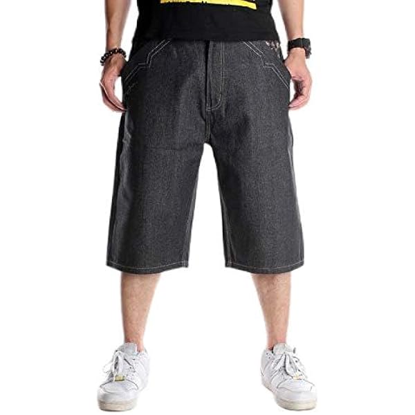 QBO Men's Baggy Washed Denim Jeans - Hip Hop Loose Fit Black Jeans, Size 36 - View #5