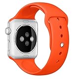 Sunfeiorts Silicone Bracelet Strap Band For Apple Watch 38mm 42mm (Orange, 38mm)