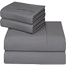 Utopia Bedding 4-Piece Queen Bed Sheet Set - Soft Brushed Microfiber Wrinkle Fade and Stain Resistant - Gray