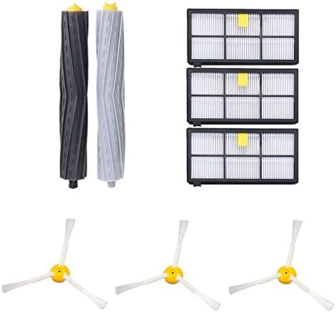 NOMACY Accessories Replacement Parts for iRobot Romba 800 900 Series 880 860 870 871 980 990 Replenishment Kit Vacuum Cleaner Including 3 Filters, 3 Side Brushes, and 1 Set of Extractors