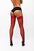 sofsy Fishnet Thigh-High Stockings - Lace Top Lingerie [Made In Italy] - Red - XL