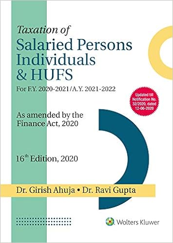 Taxation of Salaried Persons, Individuals and HUFs