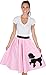 1950s Light Pink Poodle Skirt for Women with Musical Note Printed Scarf | Light Pink Ladies Sock Hop Skirt | One Size for Teen and Adult