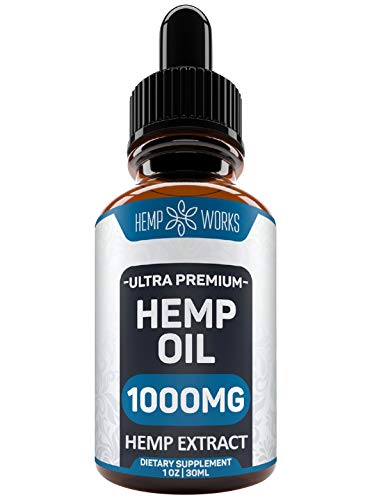 Hemp Oil Extract for Pain, Anxiety & Stress Relief - 1000mg - Double Advantage - Grown & Made in USA - Anti-Inflammatory and Joint Support - 100% Organic Hemp Drops - Helps with Sleep, Skin & Hair