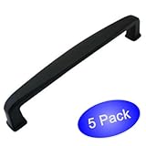 Cosmas 4392-128FB Flat Black Modern Cabinet Hardware Handle Pull - 5