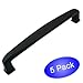 Cosmas 4392-128FB Flat Black Modern Cabinet Hardware Handle Pull - 5