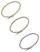 LOYALLOOK 3pcs Stainless Steel Tri-Color 1.5mm Twist Stacking Ring Set Knuckle Midi Rings