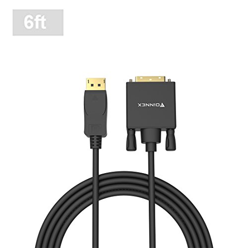 DP to DVI Cable(6Ft/1.8m,Gold Plated),FOINNEX DisplayPort to DVI-D Male to Male Adapter Cord,Supports Audio and Video Transmission@1080P 60Hz,for Lenovo,Dell,HP,ASUS(DP Enabled Desktops/Laptops) - Thumbnail 4