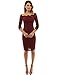 PattyBoutik Women Off Shoulder Floral Lace Twin Set Dress (Burgundy Medium)