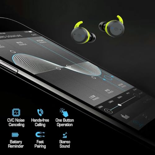 Fone De Ouvido Natação Bluetooth Sem Fio Prova Dágua Tws Fones De Ouvido Intra Auriculares Graves Potentes Adequado Para Usar Durante O Exercício (Verde)