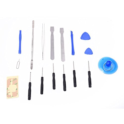 Click Here to See More Images TOOGOO(R) 17 pcs Professional Universal repair Tools kit contains:Adhesive stickers,Opening Tools PVC Suctions Cup and Screwdriver Set,for Smartphones