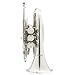 Mendini MPT-N Nickel Plated Bb Pocket Trumpet + Tuner, Case, Stand, Mouthpiece, Pocketbook & More