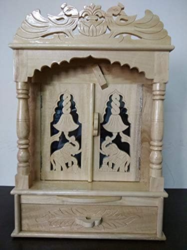 Sahil traders Temple/Home Temple/Sevan Wooden Temple/Pooja Mandir/Mandapam 8" W x 14" L