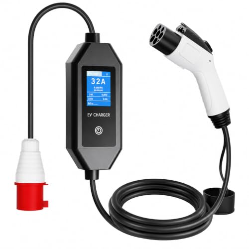 Premium EV Charger – GBT | 22kW, 3-Phase | WiFi & App Controls | 5m Cable | CEE Adapter | Weatherproof | LCD Display | Fits All Chinese EVs like BYD, ROX, AVATAR & More