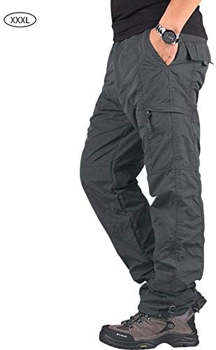 TRULIL Men's Polar Fleece Casual Trousers Thicken Winter Lined Warm Pants Cargo Camo Combat Worm Pants Softshell Snow Ski Pants with Zipper Pockets Ideal for Camping Hiking Cycling