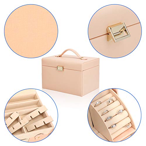 FEISCON Jewelry Box Organizer Watch Case Large Jewelry Holder Eyeglass Sunglasses Storage Box