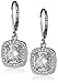 Amazon Collection Sterling Silver Cubic Zirconia Round-Cut Halo Drop Leverback Earrings (3 cttw)