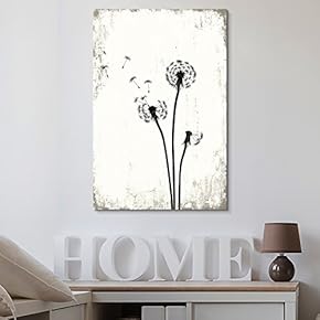 Dandelion Seeds on Rustic Background Wall Decor