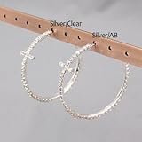 Accessory Accomplice Silvertone Aurora Borealis Crystal Studded Cross 2