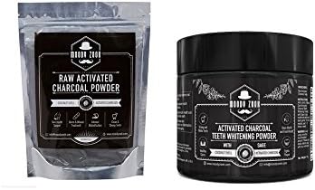Natural Activated Charcoal Teeth Whitening Powder with Organic Sage by Moody Zook Bundled With Activated Charcoal Powder by Moody Zook (2 Items)