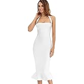 whoinshop Women’s Halter Fishtail Mermaid Bodycon Knee Length Cocktail Bandage Dress