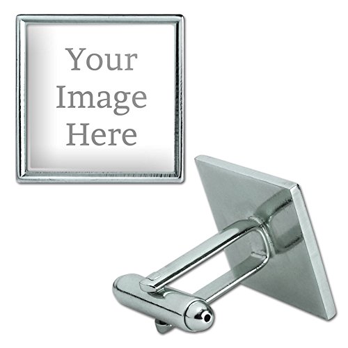 Graphics and More Self-eez(TM) Custom Personalized Square Cufflinks - Silver