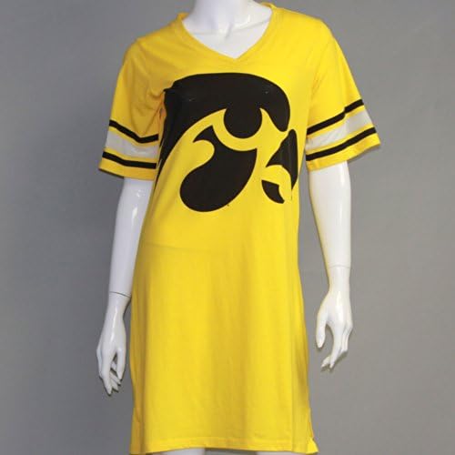 Emerson Street Women's Iowa Hawkeyes Heathered Football Jersey Nightshirt L