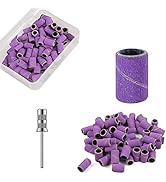 TOEDO 100Pcs Sanding Bands, 240 Grit Professional Nail Manicure Electric File Sand Piece Set with...