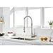 VAPSINT Commercial Stainless Steel Single Lever Handle Pull Down Sprayer Spring Kitchen Faucet, Kitchen Sink Faucet Brushed Nickel Finish