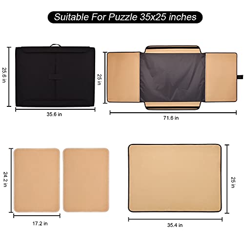 1500 Pieces Jigsaw Puzzle Board, Portable Puzzle Board, Jigsaw Puzzle Table Board, Puzzle Keeper Puzzle Caddy with Sorting Trays & Detachable Board,Non-Slip Surface