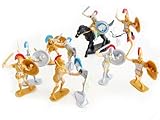 Roman Warriors Figure Playset (10 Warriors w/Shields & Weapons & 2 Horses) (Bagged) by BMC