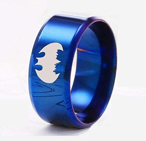 Blue Palm Jewelry Batman Batman Logo Black Stainless Steel Band Ring ...