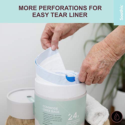 Soothic Commode Liner with Absorbent Pad, Disposable Bag, Standard Universal fit 24 Pack