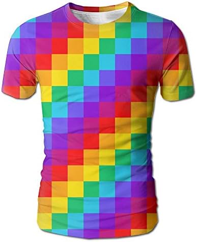 Carylon Mcgee Rainbow Plaid Comfortable Workwear T-shirts Premium Cotton Tee Couple Clothes 3D Print Men's Casual