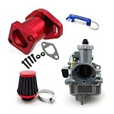 TC-Motor Racing Performance Mikuni VM22-3847 Carburetor Carb Mainfold 38mm Air Filter For Predator 212cc GX200 196cc Go Kart Mini Bike (Red)