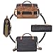 NEWHEY Mens Messenger Bag Waterproof Canvas Leather Computer Laptop Bag 15.6 Inch Briefcase Case Vintage Retro Waxed Canvas Genuine Leather Large Satchel Shoulder Bag College Grey